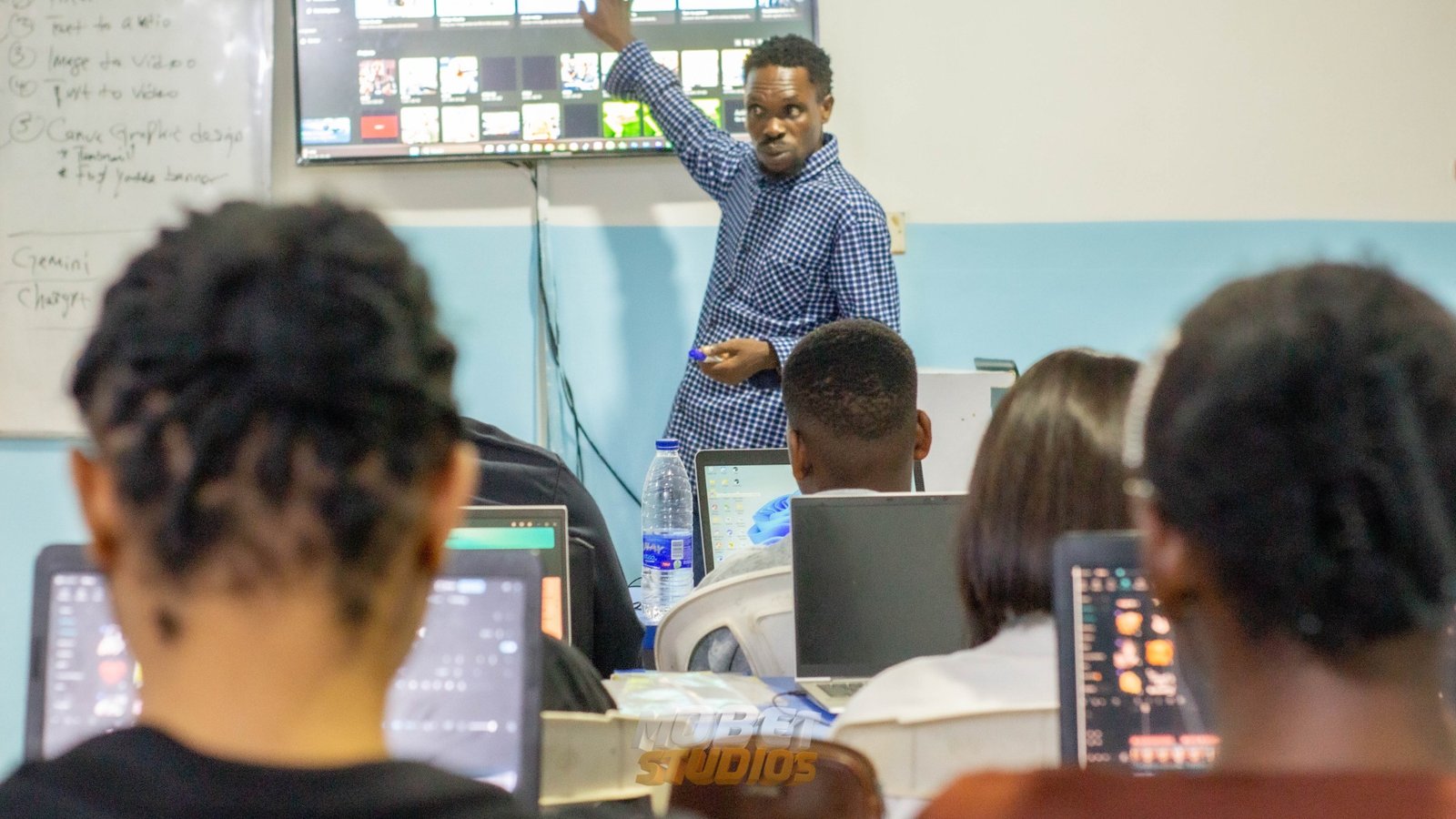 Mobet Media Academy students during training