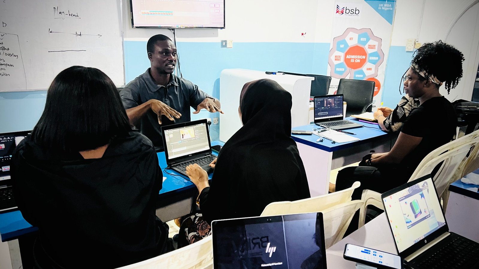 Mobet Media Academy real students during practical training