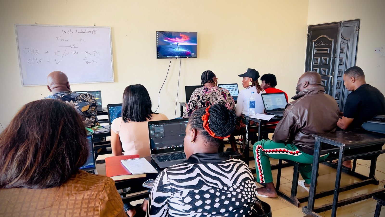 Mobet Media Academy students during a practical classroom session